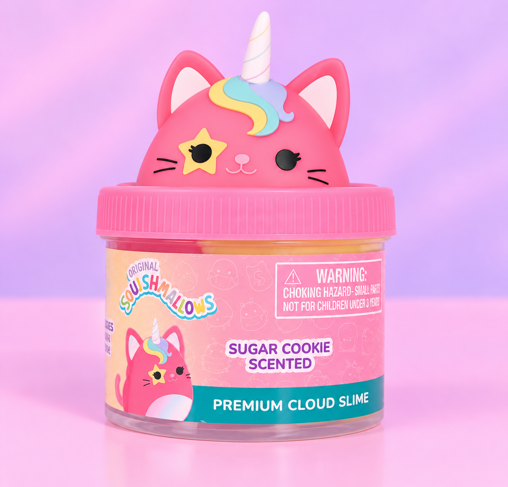 Squish, mellow sugar, cookie scented, premium cloud slime￼